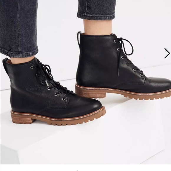 Madewell Clair Lace-up Boot in Black - Picture 2 of 7